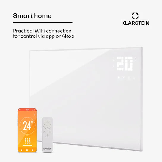 Klarstein Wonderwall Smart Bornholm, infravörös hősugárzó, 980 W