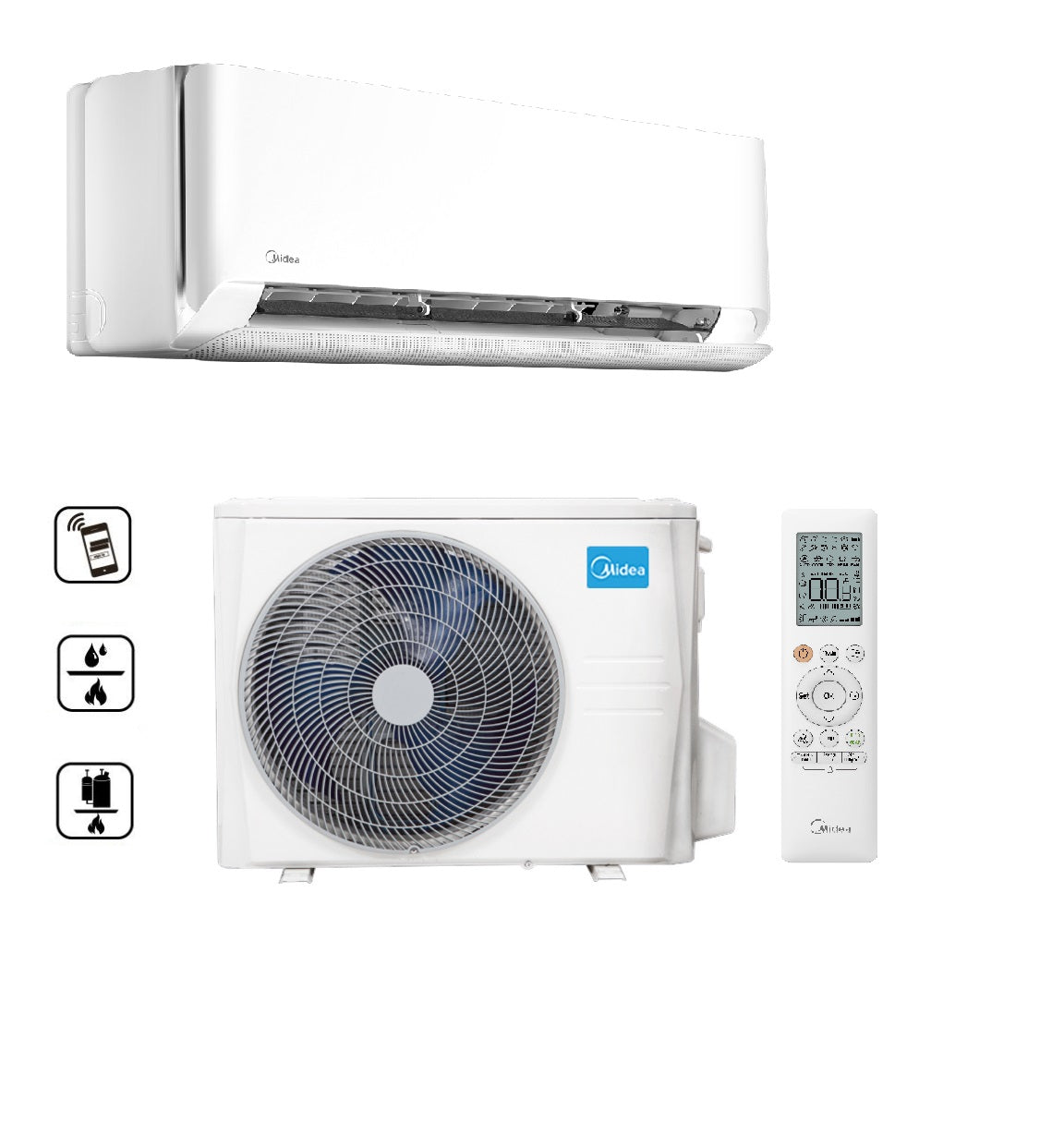 MIDEA BREEZELESS E MCB-12-SP oldalfali split 3,5 kW klíma szett - beszereléssel