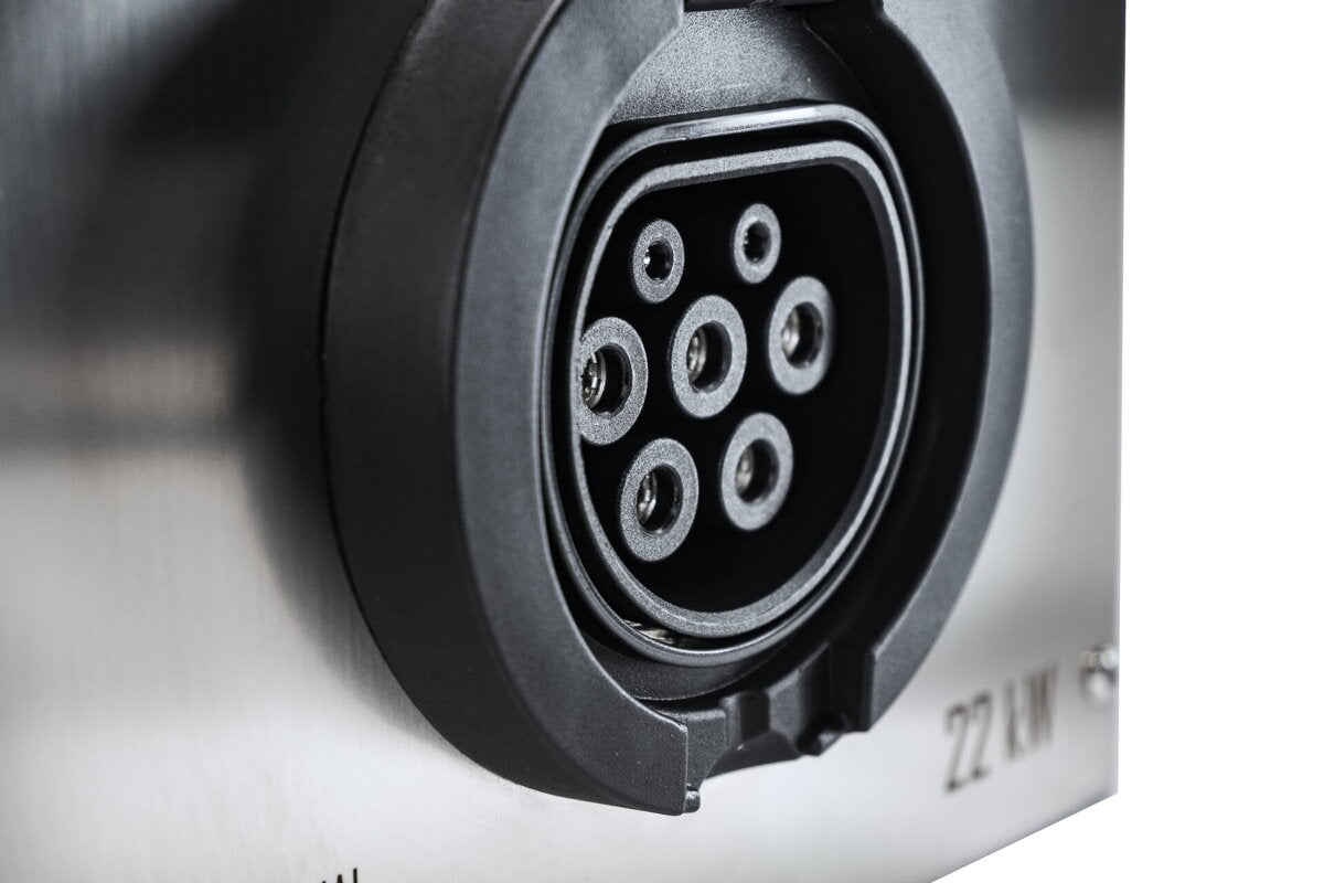 Evexpert 2B 2x22 KW Fali töltő energiamenedzsment, kijelző, RFID,