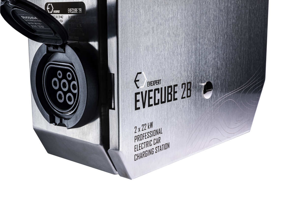 Evexpert 2B 2x22 KW Fali töltő kijelző, RFID, távoli elérés, árammérő, OCPP