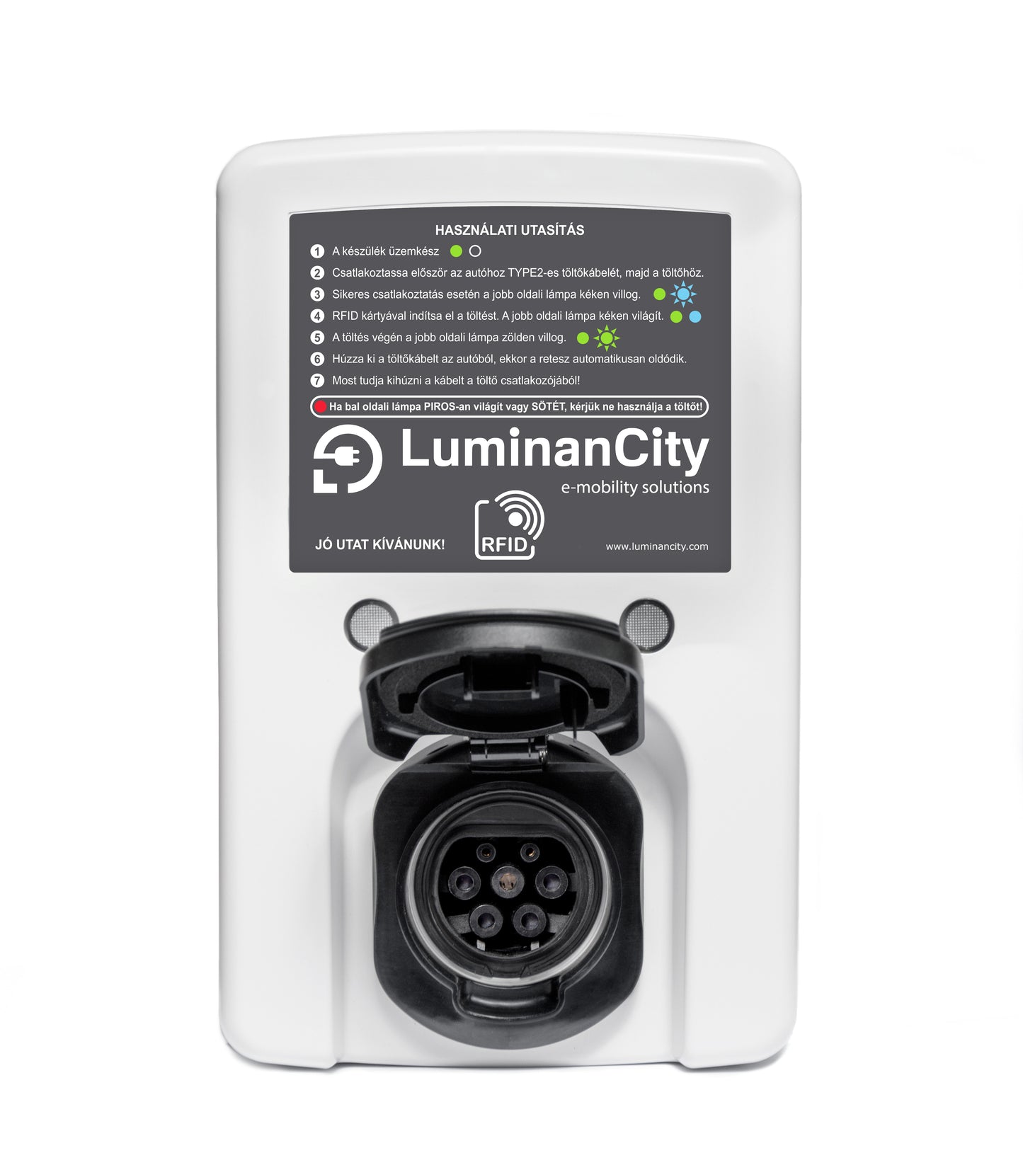 LuminanCity 22KW kültéri fali töltő Type 2 csatlakozóval