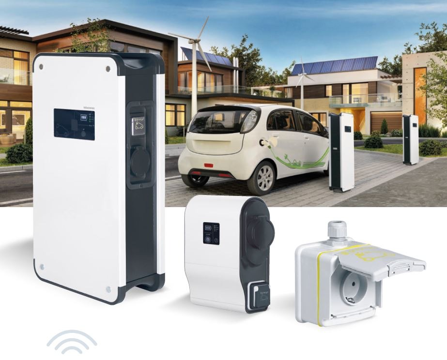 Legrand Green'Up Premium Mode2/3 2×22 kW töltőoszlop (Wifi, RFID, Ethernet)