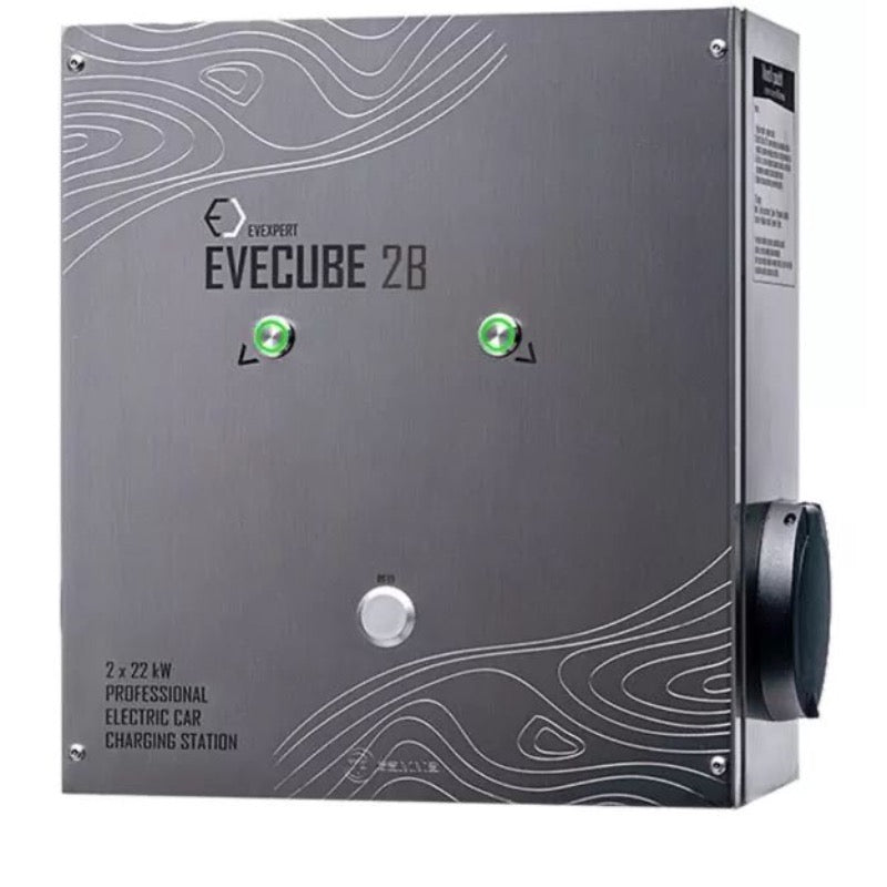 Evexpert 2B 2x22 KW Fali töltő energiamenedzsment, kijelző, RFID,